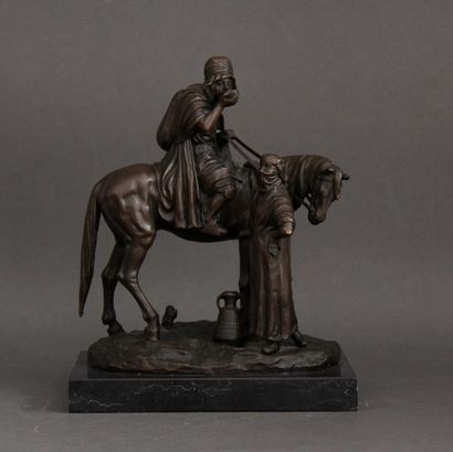 null Alfred DUBUCAND (1828-1894) after
Arab rider and water carrier
Proof in bronze...
