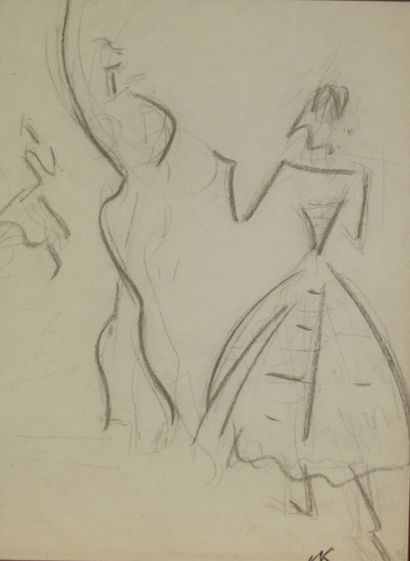 null Charles KIFFER (1902-1992)
- The dance
- Four lead pencils and India ink