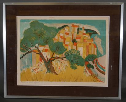 null Georges LAMBERT (1919-1998)
Village côtier
Lithographie signée en bas à droite,...