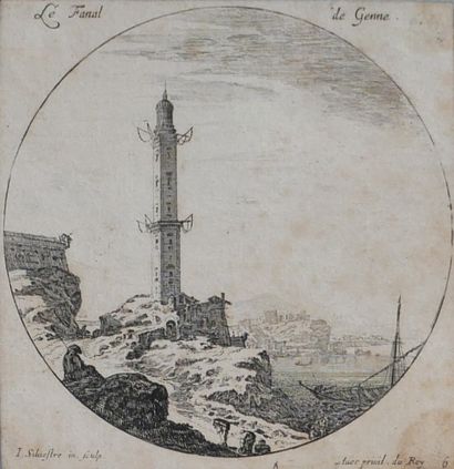 null Israël SILVESTRE (1621-1691) d'après
Le fanal de Genne
Gravure
12 x 12 cm.