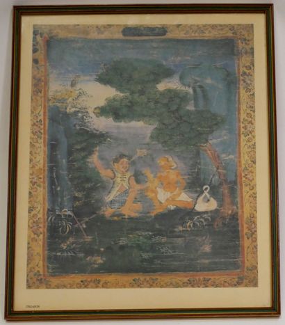 null Indian school ?
Two figures in a landscape
Painting on paper
43,5 x 35,5 cm...