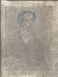 null Ecole du XIXème s.
Portrait d'homme
Mine de plomb et crayon blanc sur papier
23...