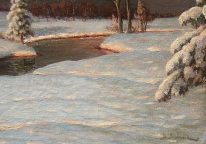 null Serge SEDRAC said Serge AGABABIAN (1878 - 1974)
Snowy river
Oil on canvas
50...