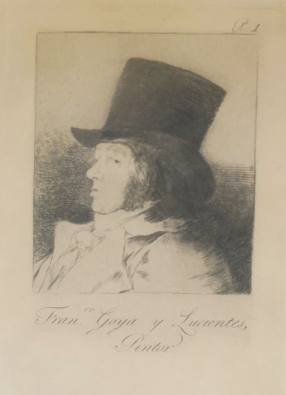 null Francisco de GOYA (1746-1828)
Self-portrait with high capital, pl. 1 of los...