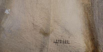null Pierre LAFFILLE (1938-2011)
Femme assise au chapeau
Huile sur toile signée en...
