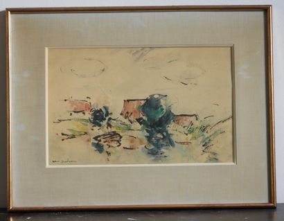 null Abel BERTRAM (1871-1954)
Houses
Watercolor signed lower left
20 x 32 cm.