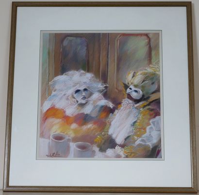 null Michel POLIN (XXth c.)
Venetian masks
Pastel signed lower left
35, x 33 cm....