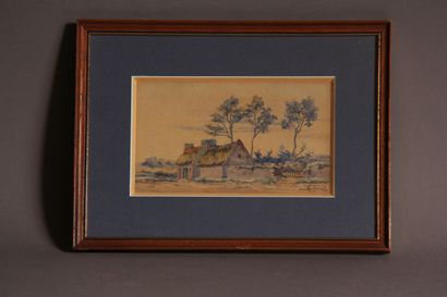 null Félix CHOINARD
Lavergne 
une aquarelle 
signée en bas a droite
10,5 x 17,5 cm...