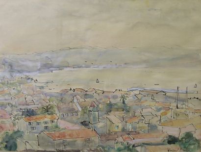 null Vincent BRETON (1919-)
Seaside, Provence
Pen, ink and watercolor signed lower...