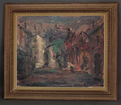 null Elemer VAGH-WEINMANN (1906-1990)
Ruelle animée
Huile sur toile signée en bas...