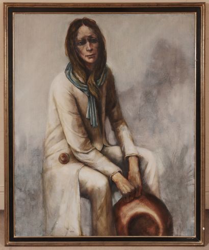 null Pierre LAFFILLE (1938-2011)
Femme assise au chapeau
Huile sur toile signée en...