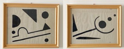 null Contemporary school
Untitled
Pair of gouaches signed lower right
49 x 64 cm....