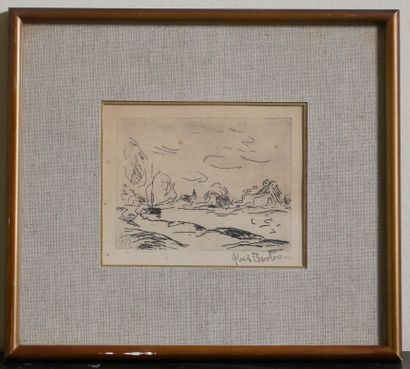 null Abel BERTRAM (1871-1954)
- Landscape
Etching signed lower right with the stamp
10...