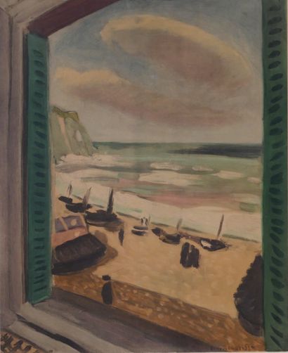 null *Henri MATISSE after
Etretat : open window on the beach
Lithograph numbered...