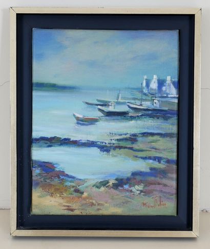 null Michel POLIN (XXth c.)
Marine
Oil on canvas signed lower right, signed on the...
