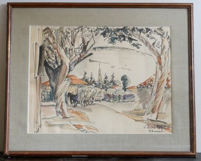 null Pierre DUMONT (1884-1936)
View of Saint André des Alpes
Ink and watercolor signed...