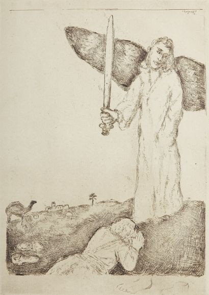 null Marc CHAGALL (1887-1985)
Joshua in front of the angel with a sword, unpublished...