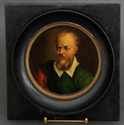 null School in the style of the XVIIth c.
Portrait of a man with a green jacket
Round...