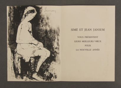 null Jean JANSEM (1920-2013)
Cinq cartes de vœux 1963, 1965- 1969 et un menu avec...