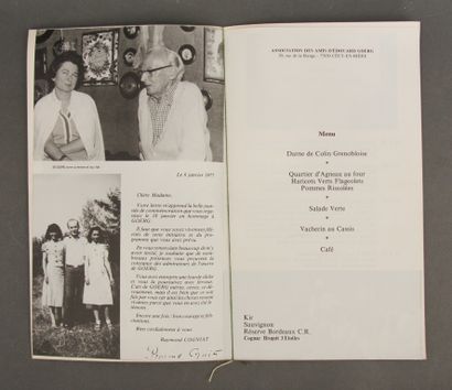 null Jean JANSEM (1920-2013)
Five greeting cards 1963, 1965- 1969 and a menu with...