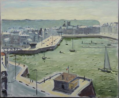 null Guy PICHON (1933-2007)
Dieppe
Oil on canvas signed lower left, dated 1995 and...