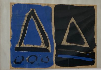 null RADFORD
Triangles
Gouache on newsprint signed lower right and dated (19)81
41,5...
