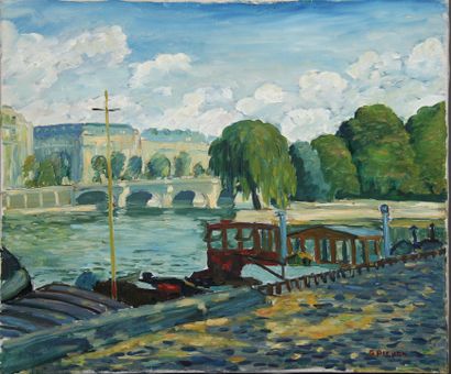 null Guy PICHON (1933-2007)
Seine, Paris
Oil on canvas signed lower right and titled...
