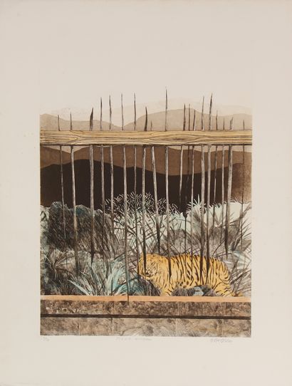 null Bent HOLSTEIN (1942-)
The tiger
Etching signed numbered 39/90
66 x 50 cm (S...