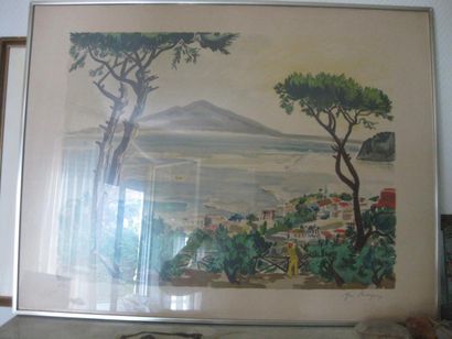 Yves BRAYER (1907-1990) Vue de Naples? Epreuve d'Artiste, signée en bas à droite...