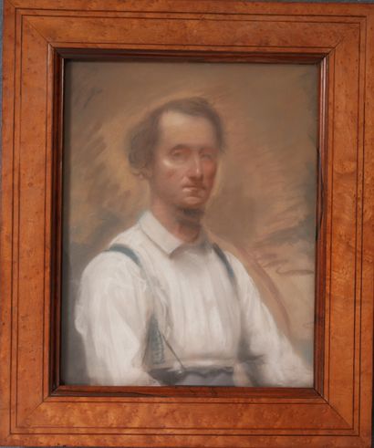 null Ecole moderne
Portrait d'homme aux bretelles
Pastel marouflé sur toile
40 x...