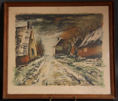 null Maurice de VLAMINCK (1876-1958)
Village sous la neige
Lithographie signée en...