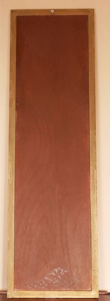 null Glace rectangulaire en bois stuqué redoré
129 x 39 cm.
