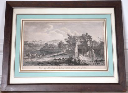null Louis LESUEUR (1746-1803) after
View of the mill of Charenton near Paris, 1778
Engraving
18,5...
