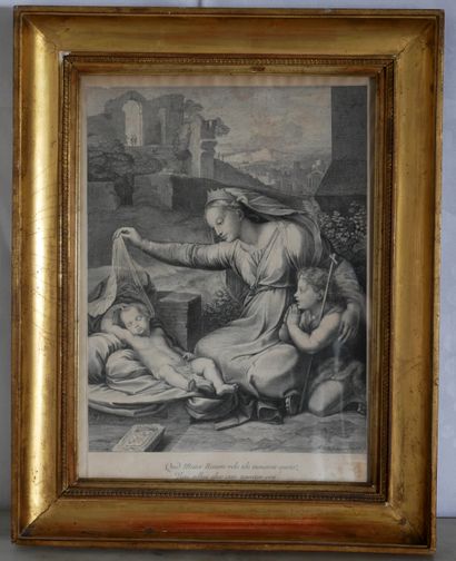null RAPHAEL (after) - F POILLY Engraver
The Holy Virgin
Engraving 
41 x 30 cm (...
