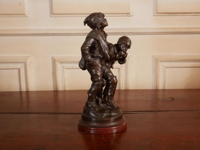 null Auguste MOREAU attribué à
Deux enfants
Sculpture en bronze patiné signé sur...