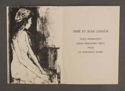 null Jean JANSEM (1920-2013)
Five greeting cards 1963, 1965- 1969 and a menu with...