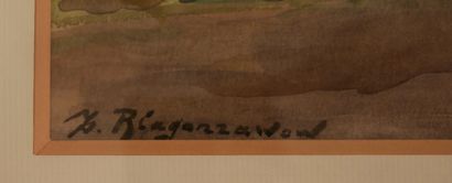 null Fedor BLAGONAVROV (1885-1961)
Bord de rivière
Aquarelle signée en bas à gauche
30...