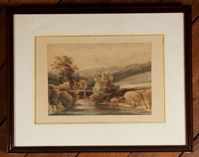 null *Pierre Louis DUPLAT (1795-1870)
The bridge
Watercolor signed lower right
17...