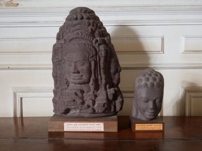 null Deux reproductions de statues cambodgiennes
H. de la plus haute : 41 cm.