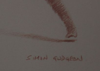 null Simon GUDGEON (1958-)
Etude de tête d'éléphant de profil
Sanguine signée en...