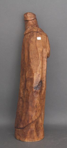 null Ecole contemporaine
Sculpture en bois naturel représentant un bourgeois du Moyen-Age
H...