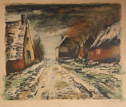 null Maurice de VLAMINCK (1876-1958)
Village sous la neige
Lithographie signée en...