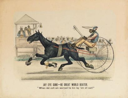 Thomas B. WORTH (1834-1917) A trot with modern improvements. A «cross matched» team....