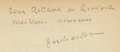 MARCEL JOUHANDEAU Le Saladier. Gallimard, 1936. In-12 br. É. O. SP. Envoi. Joint...