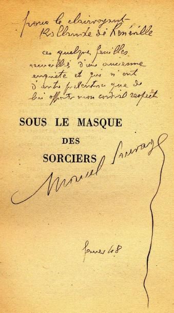MARCEL SAUVAGE Sous le masque des sorciers. Dumas, 1948. In-12 br. Édition originale....