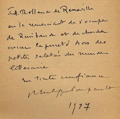 PHILIPPE SOUPAULT Le Coeur d'or. Grasset, 1927. In-12 br. Édition originale. Envoi....