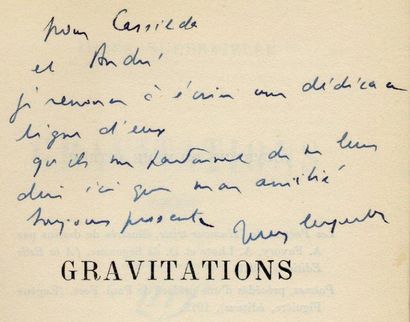 JULES SUPERVIELLE Gravitations. Librairie Gallimard, NRF, 1925. In-12 br. Édition...