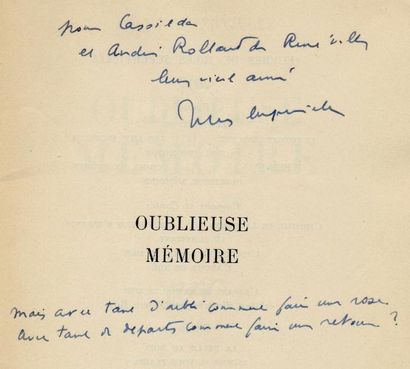JULES SUPERVIELLE Choix de Poèmes. Gallimard, 1947. In-12 br. Édition originale....
