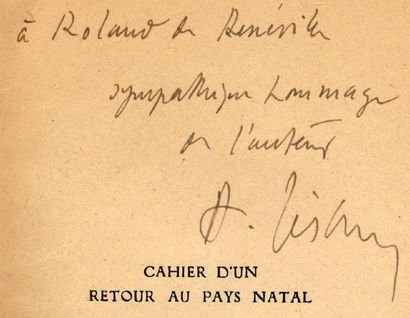 AIME CESAIRE Cahier d'un retour au pays natal. Préface d'André Breton. Bordas, 1947....