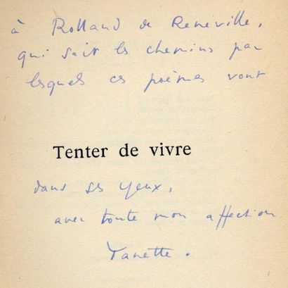 YANETTE DELETANG-TARDIF Edellina. Les Amis de Rochefort, 1943. In-12 br. É. O. Envoi....